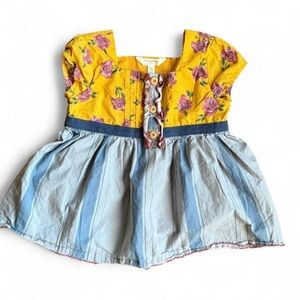 Matilda Jane Joanna Gaines Floral Mixed Media Tunic Size 6